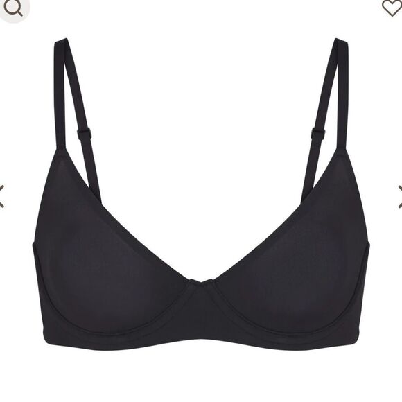 NWT SKIMS Fits Everybody Unlined Demi Bra In Onyx Black Bra - Picture 4 of 8
